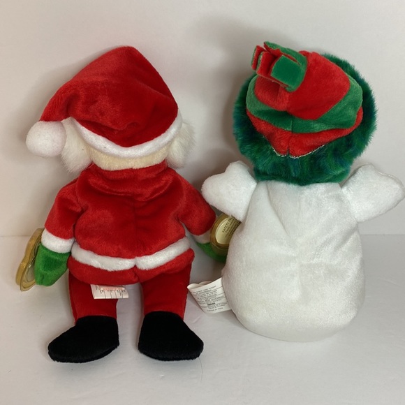 Ty Beanie Babies Christmas SANTA and SNOWGIRL - Picture 2 of 4